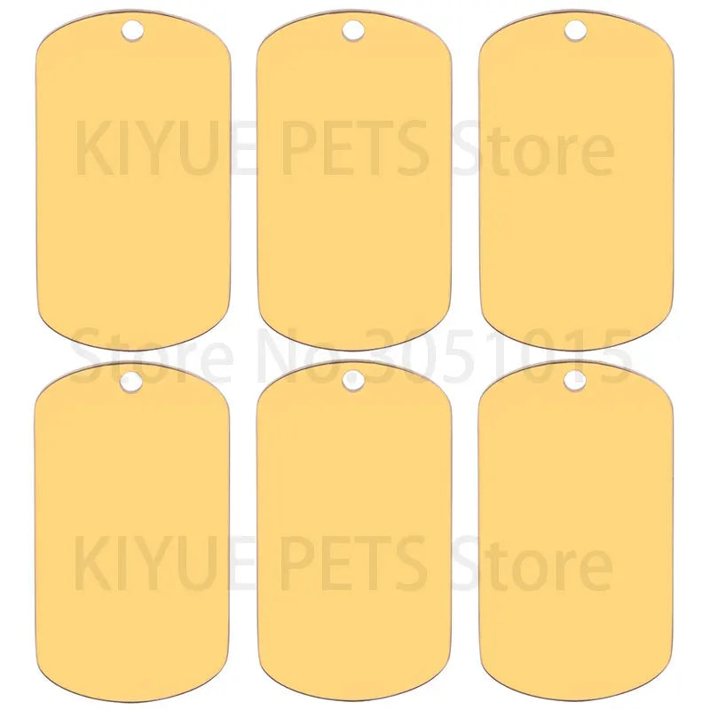 10 Pcs Blank ID Tag Stainless Steel Military Name Plate Keychain For DIY Accessories Custom Logo Name Women Men Keychain Ring