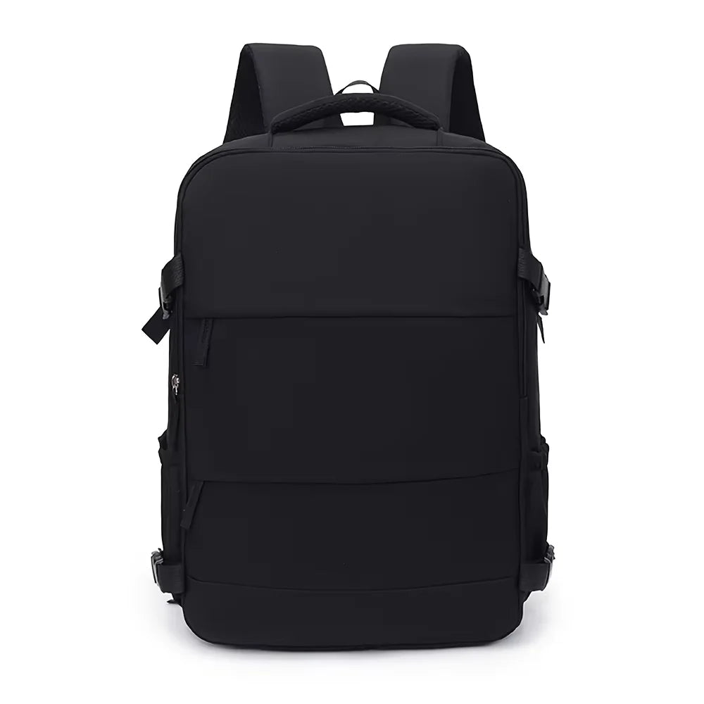 Lightweight Large Travel Backpack, Solid Color Minimalist Multifunctional Student School Bag
