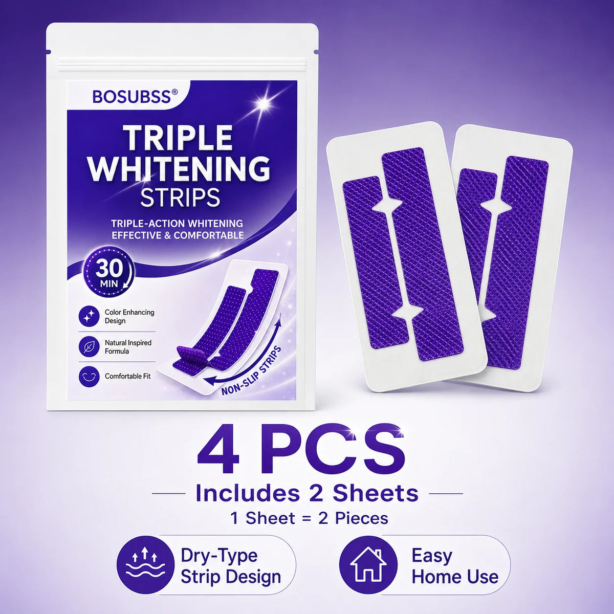 16/8/4pcsWhitening Strips for Teeth, At-Home Smile Care Strips, Easy-Use Oral Beauty Strips for Daily Routine, Bright Smile Appe