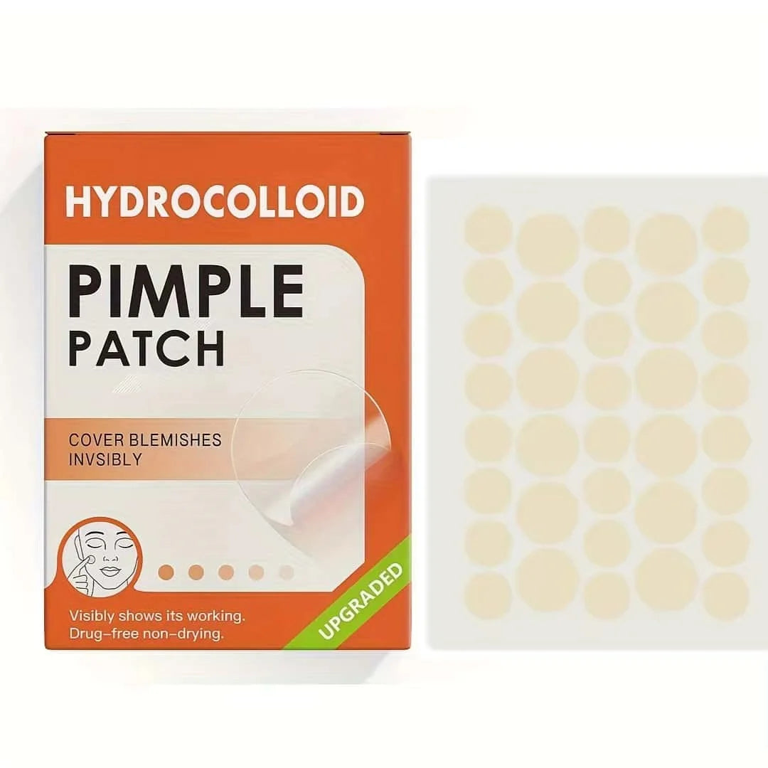 36pcs Hydrocolloid Acne Patches - Absorb Pus & Oil, Reduce Redness, Invisible Fit for All-Day Wear