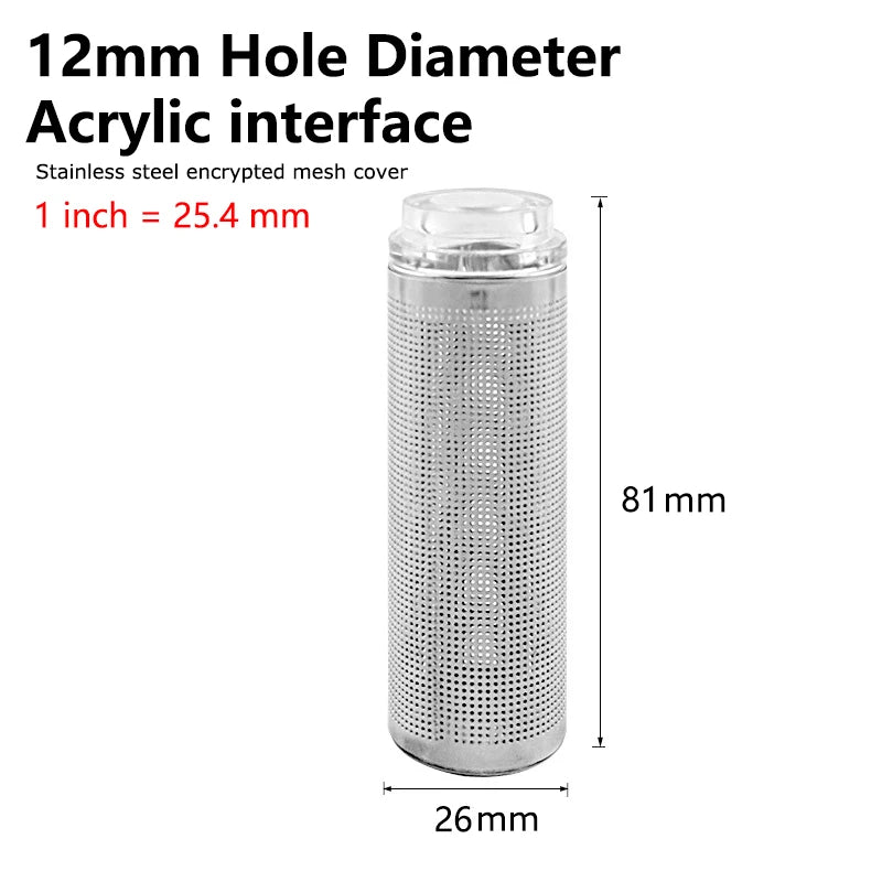 12/16mm Aquarium Inflow Inlet Filter Stainless Steel Mesh Net Guard Fish Tank Filter Accessories Intake Strainer Prefilter Cover
