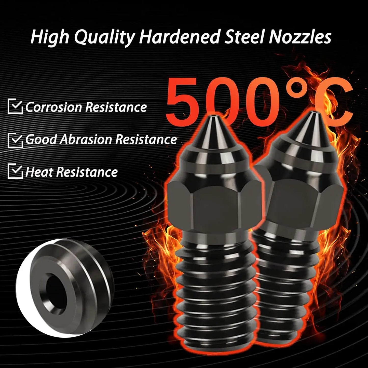 Creality Ender 3 V3 SE Nozzle Kit High Speed Hard Steel Nozzle 0.2/0.4/0.6/0.8/1.0mm 3D Printer for Ender3 V3 SE/Ender 7/Ender 5