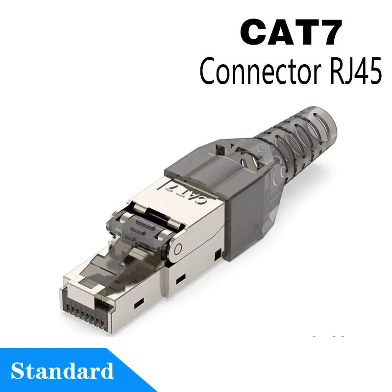 RJ45 Cat8 Cat7 Cat6A Connectors Metal Tool Free Easy Termination Plug 2000MHz 40G LAN Cable 22AWG - 24AWG Reusable Ethernet Plug