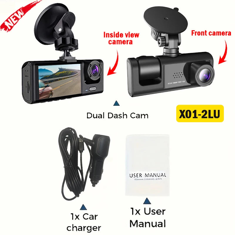 1080P HD WIFI 2/3Camera Dash Cam For Car Camera Video Recorder Car DVR Front Rear View Camera Night Vision Car Accessories