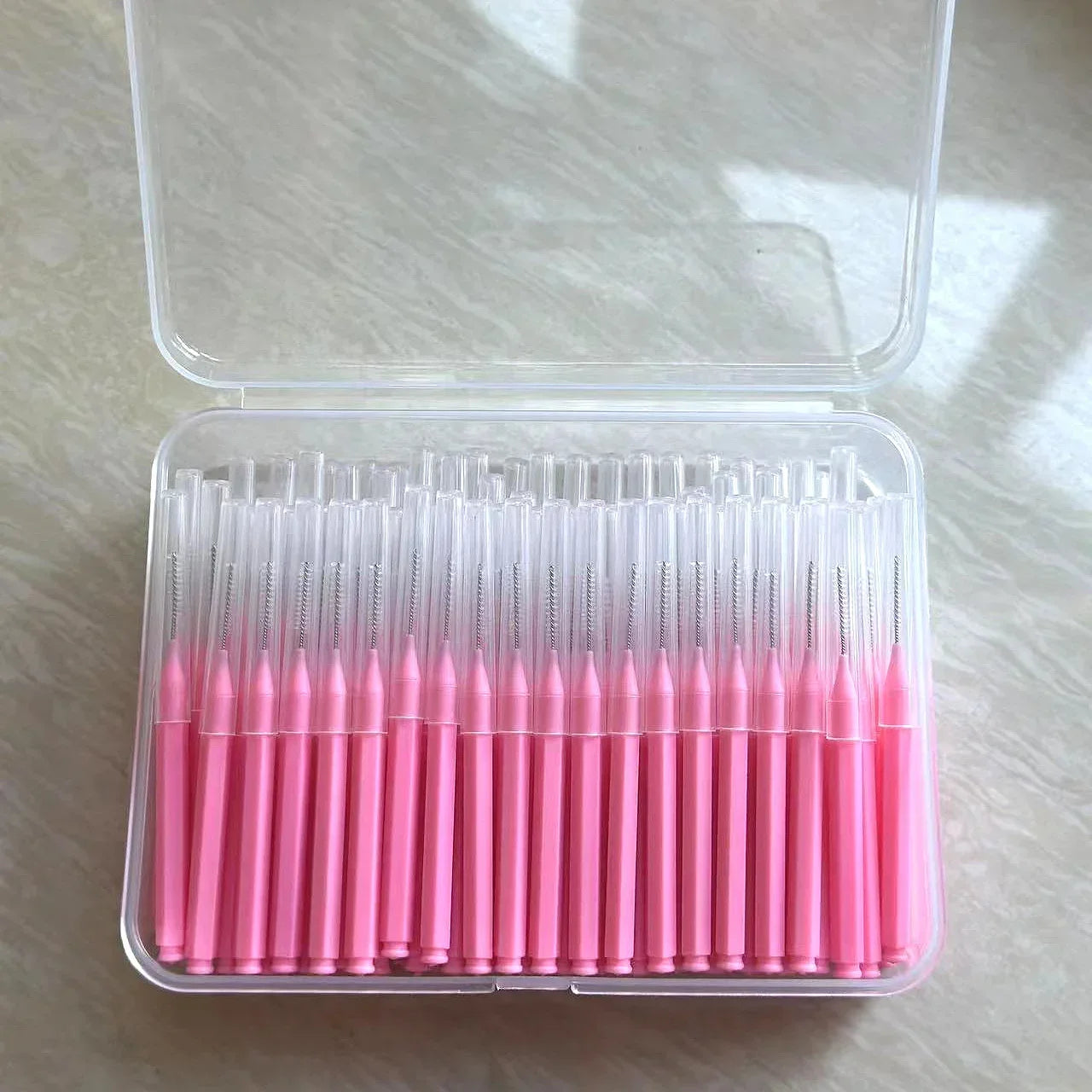 100/200 Pcs Box Interdental brush 0.6-1.5Mm Cleaning Between Teeth Oral Care Orthodontic I Shape Tooth Floss I-type push pull