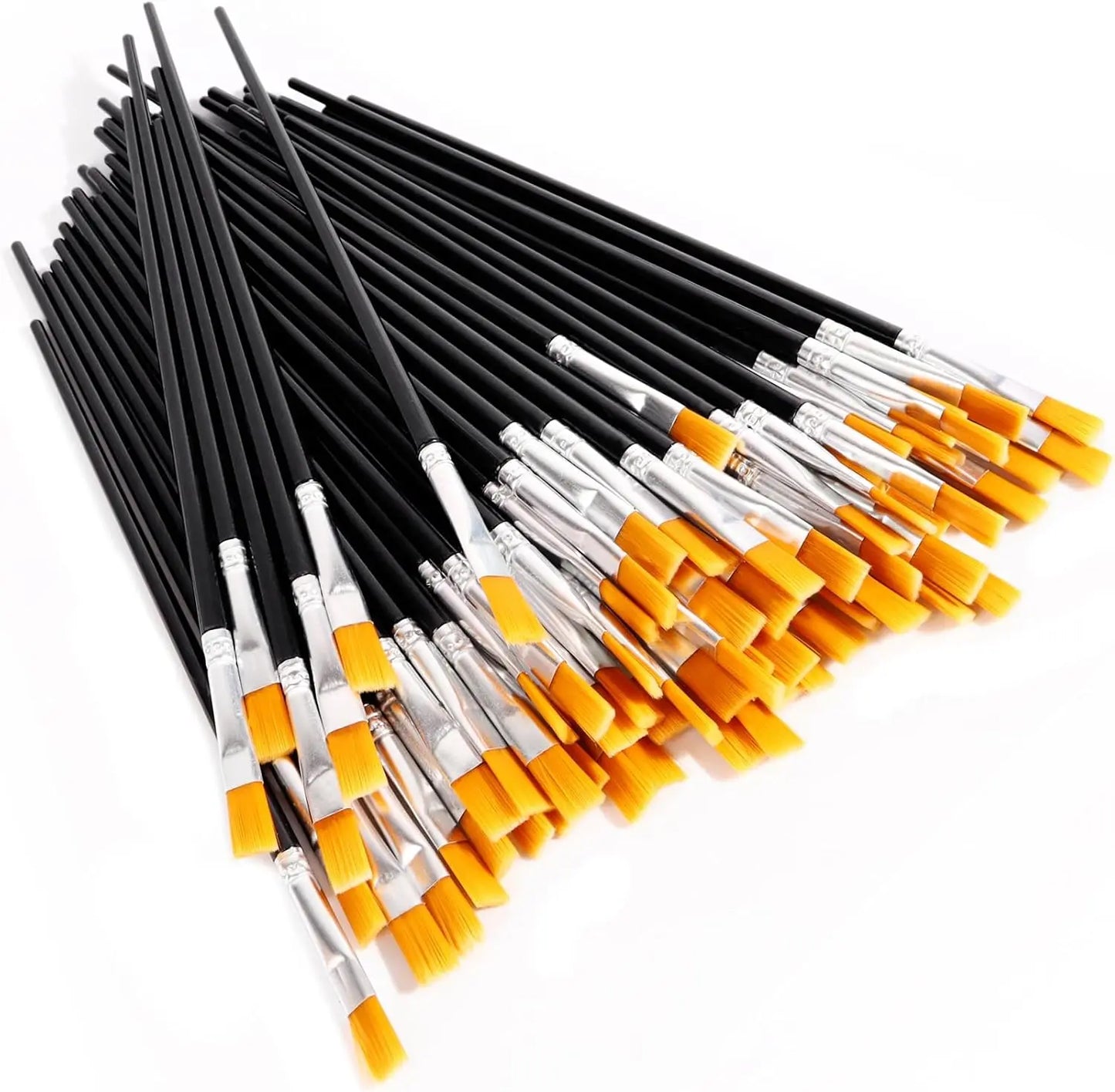 100pcs Paint Brushes Set for Kids Acrylic with Flat Round Pointed Paint Brushes Craft Watercolor Oil Painting Brushes