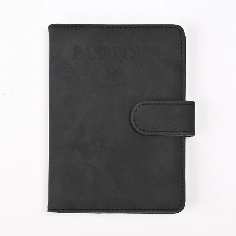 Travel Passport Cover Holder Case PU Leather Men Women Ticket Wallet Protective with Credit Card Holder Protector Cover Case