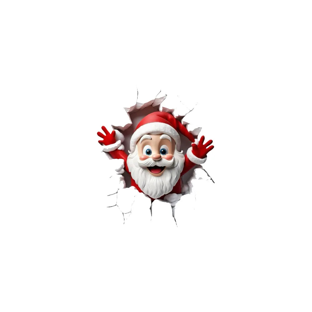 1PC Christmas Toilet Sticker Santa Claus Breaking Through the Wall Toilet Decal Self-adhesive, Removable Bathroom and Bedroom Wa