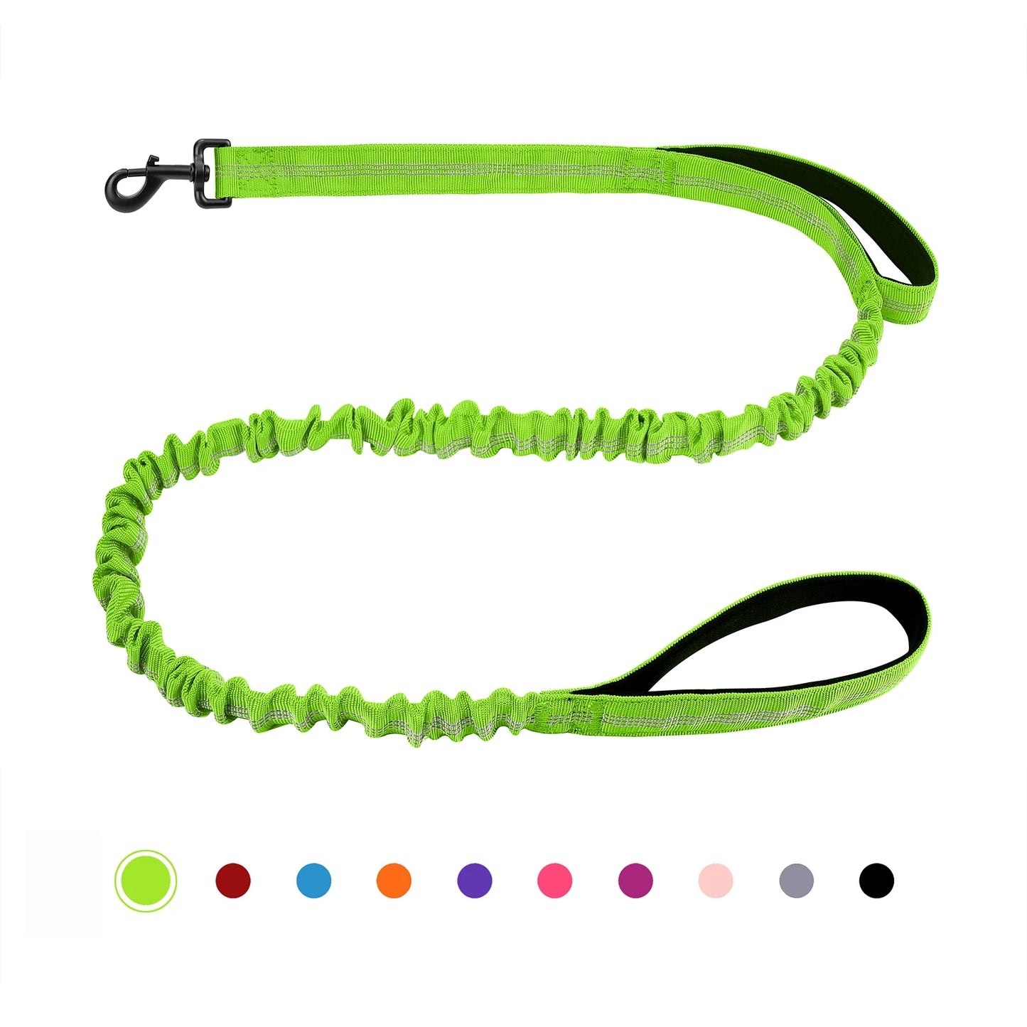 Bungee Dog Leash, Heavy Duty Dog Leash with Shock Absorption, 2 Padded Handles Training Leash, Improved Dog Safety and Comfort