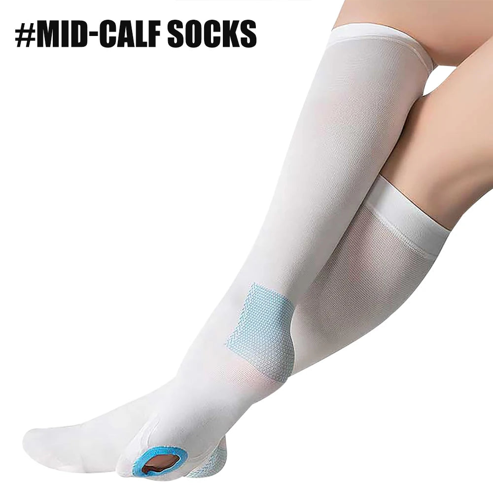 1Pair Ted Hose Thigh High Anti Embolism Compression Stockings for Women & Men, Surgical Compression Stockings, 15-21 mmHg