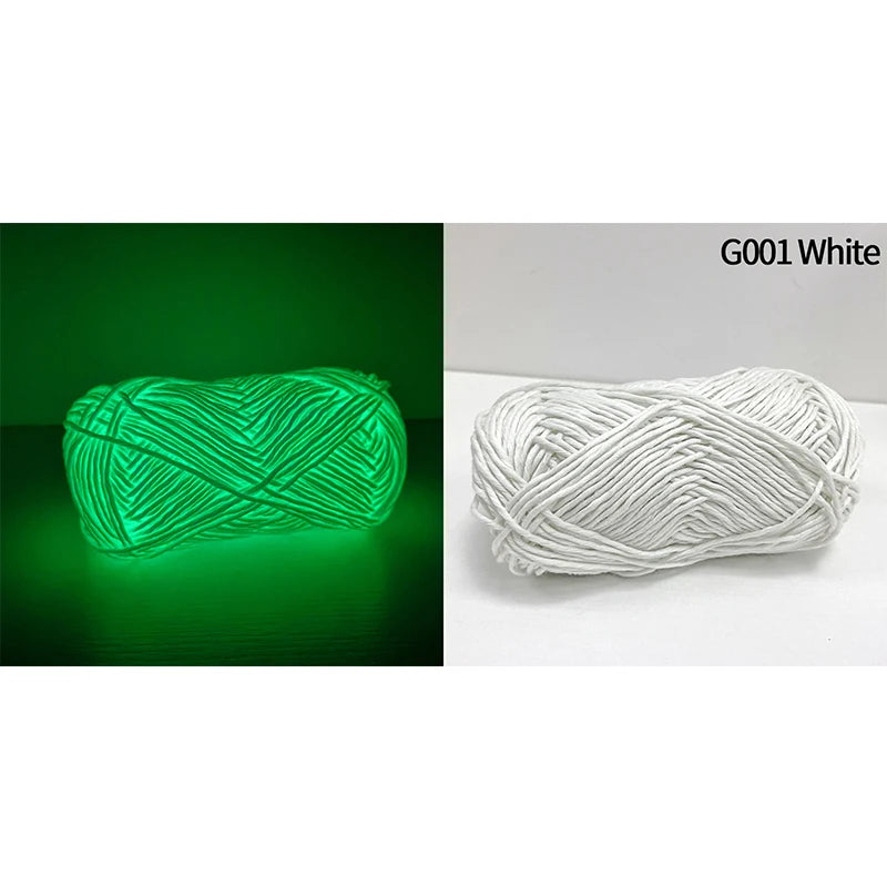 2023 Novel Functional Yarn Glow In The Dark Polyester Luminous Chunky Yarn 2mm for Hand Knitting Carpet Sweater Hat Wool Yarn