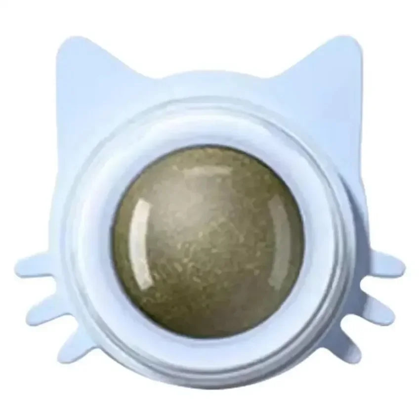 Lickable Catnip Balls Toy, Teeth Cleaning Chew Toy with Natural Catnip for Kittens & Cats, Sticks to Wall & Window