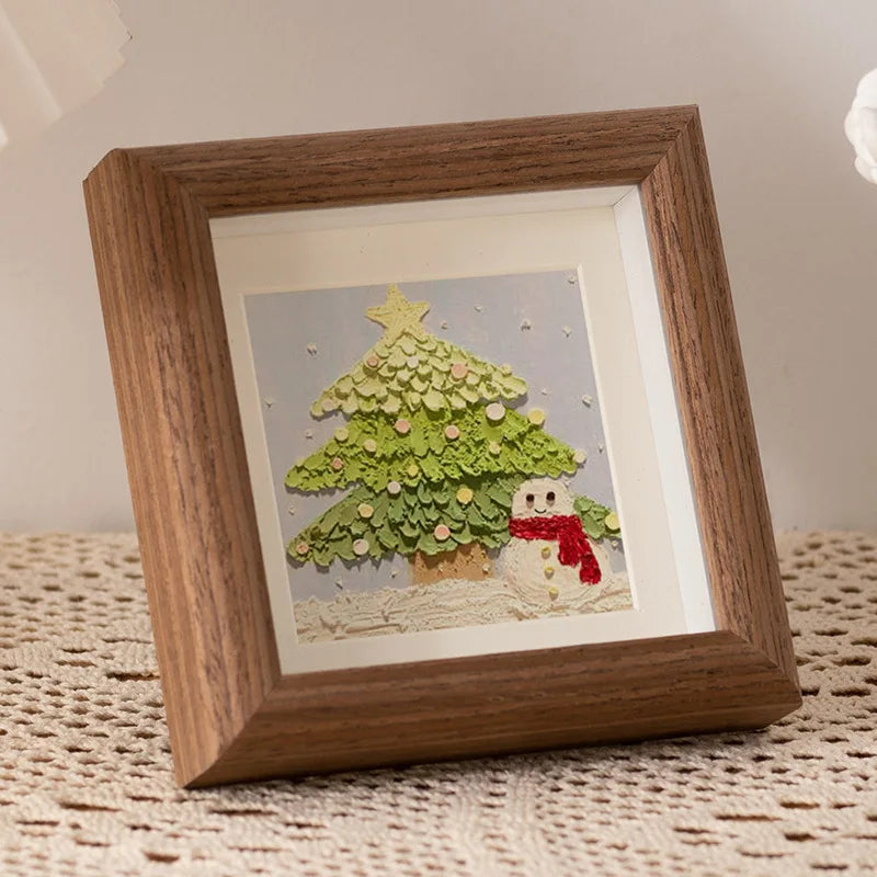 Oil painting stick picture frame pendulum table mini square hollow picture frame Wooden DIY frame photo frame