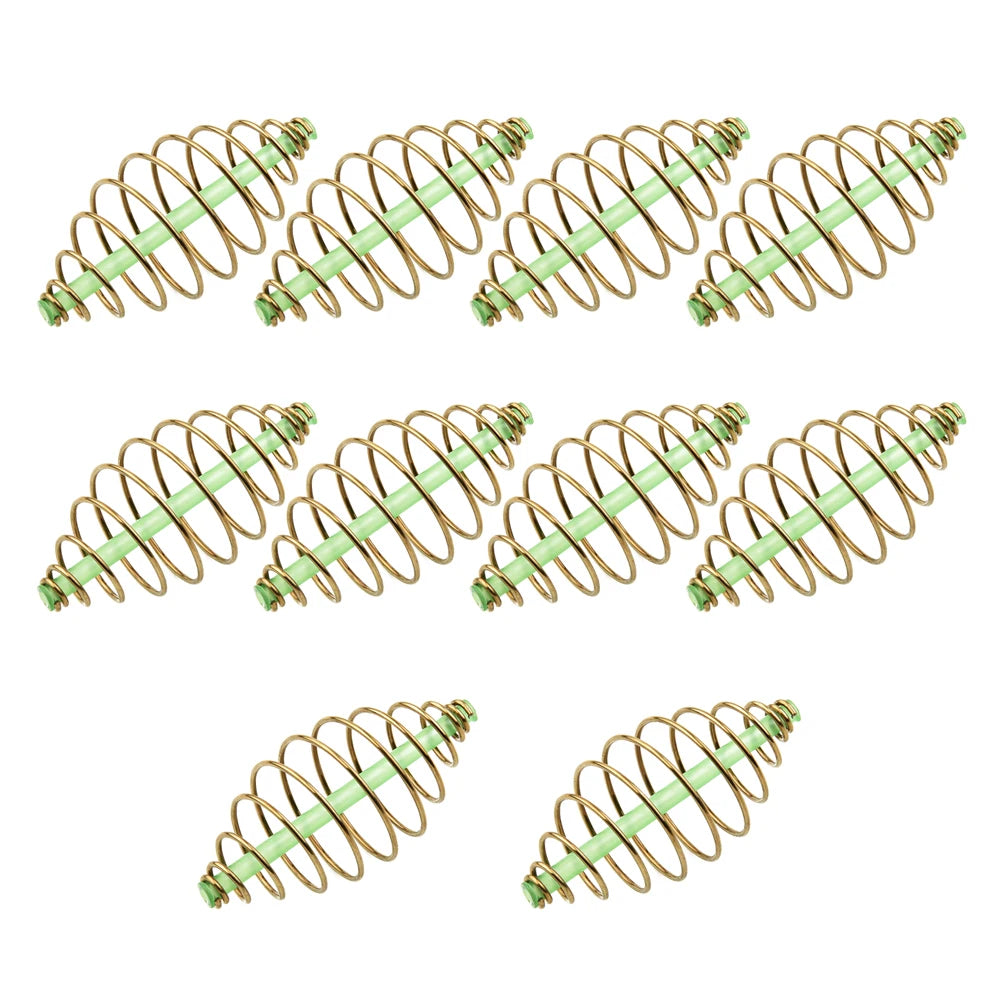 10pcs 2/3.3/4.5/5.5cm Carp Fishing Spring Feeder Fishing Bait Cage For Carp Fishing Fresh & Saltwater Inline Method Feeder Acces