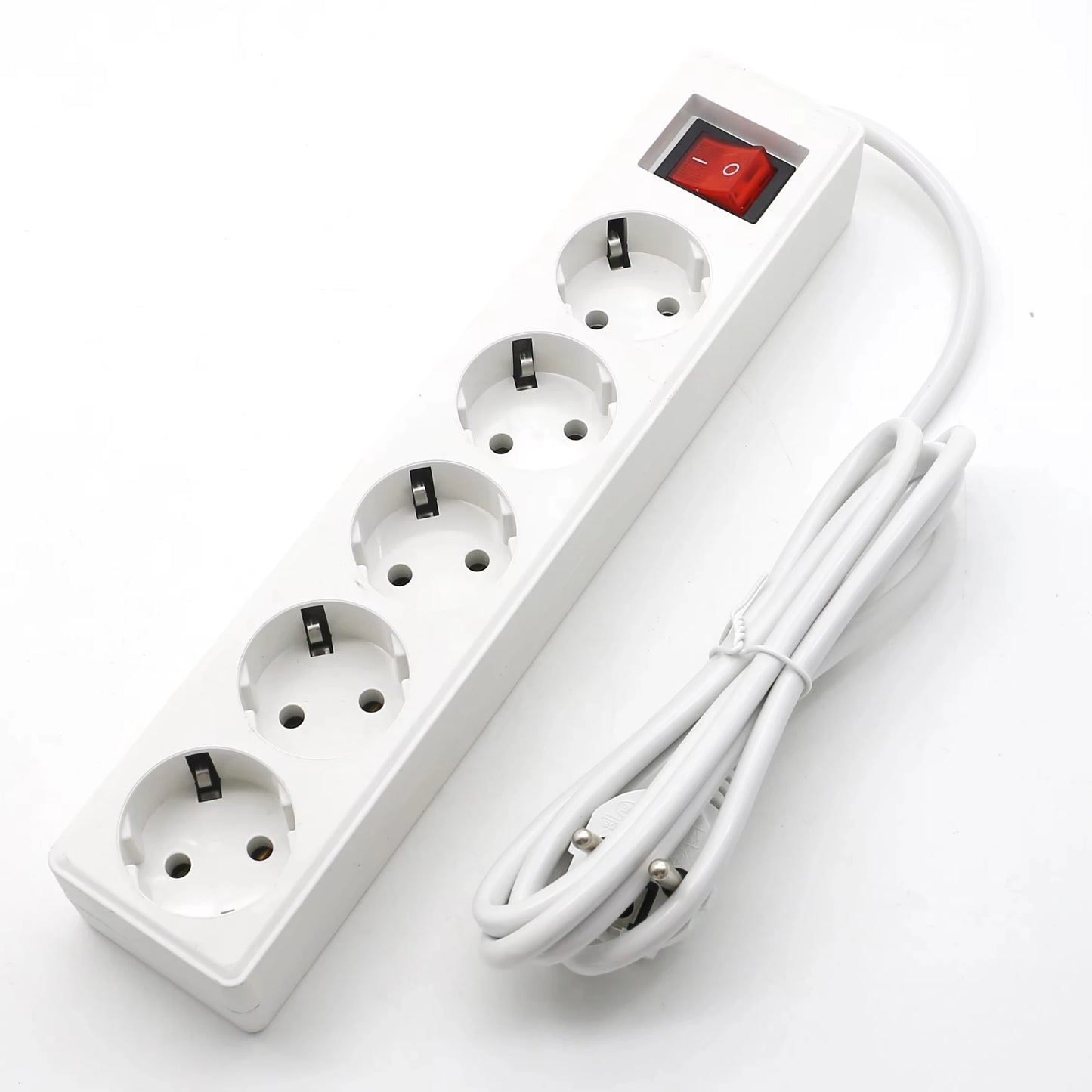 2/3/4 Multiple Sockets EU Plug with ON/OFF Switch 2M Extension Cord European Standard Adapter Expansion Socket Power Converter