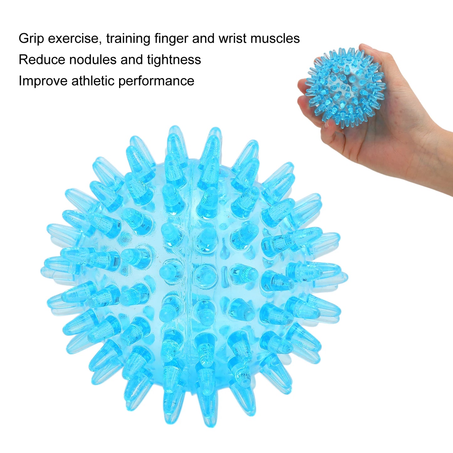 Spiky Ball Hollow Soft Transparent Strength Recovery Exercise Stress Relief Massage Ball for Hand Wrist