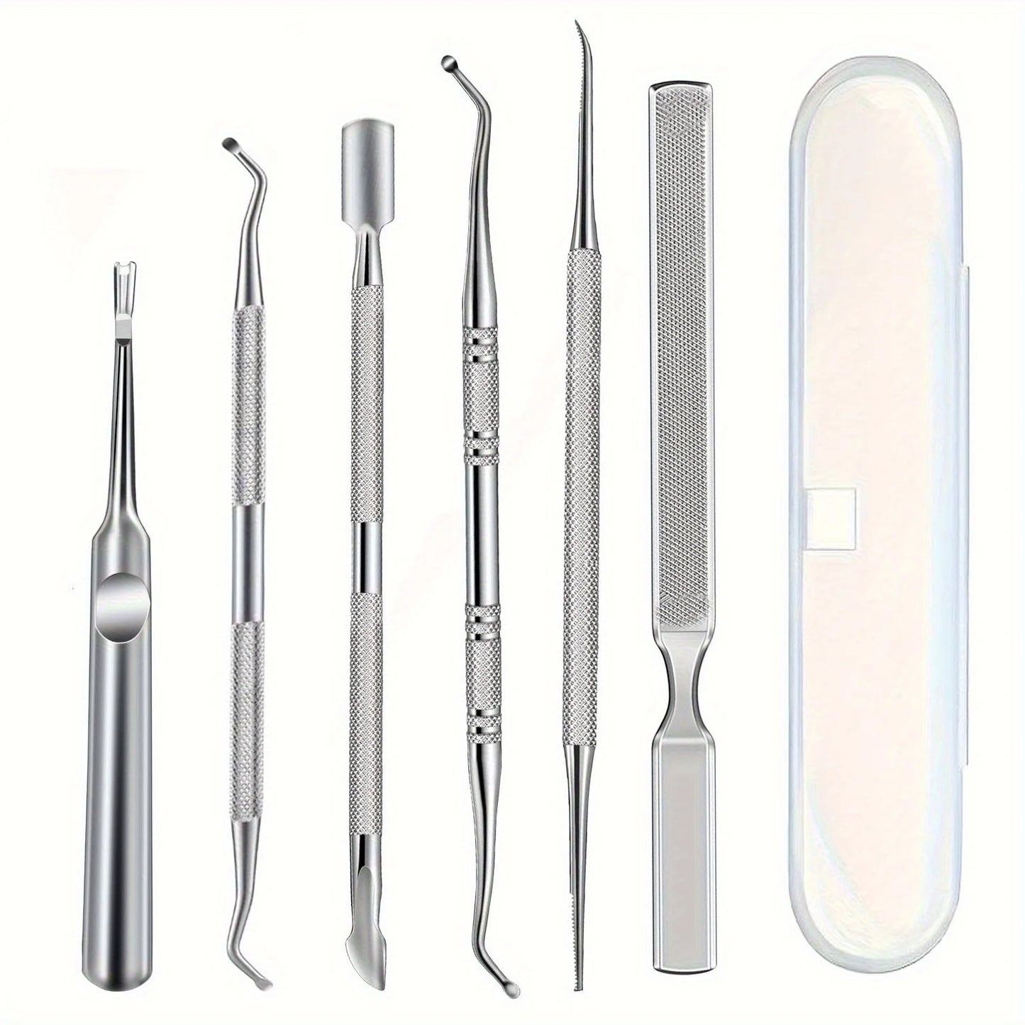 Stainless Steel Nail Care Set: Precise Stratum Corneum Remover and Calluses Trimmer - Including Nail Files and Cleaning Agents