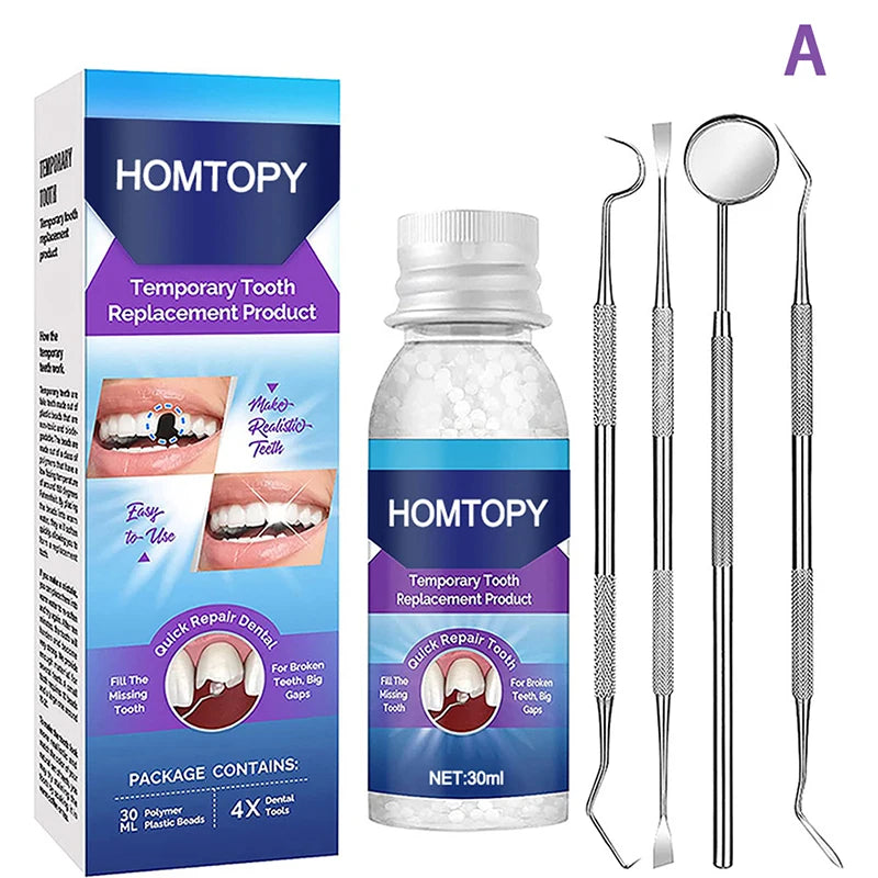 Moldable Teeth Repair Kit Temporary Dental Replacement Kit Thermal Beads For Filling Fix The Missing And Broken Tooth Artificial