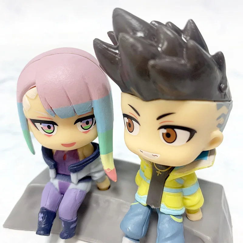 2pcs/set Cyberpunk Edgerunners David Martinez Lucyna Kushinada Lucy Lovers Anime Action Figure Toys Cute Doll Collection Model