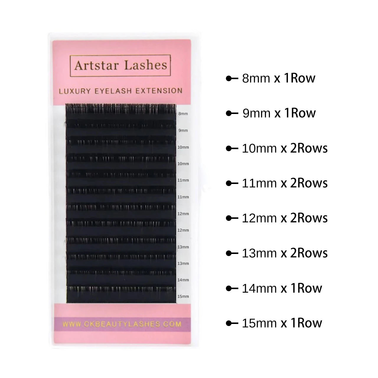 ARTSTAR 12Rows Mink False Eyelashes Individual Natural Lash L M Curl Matte Black Eyelash Extensions Supplies for Makeup