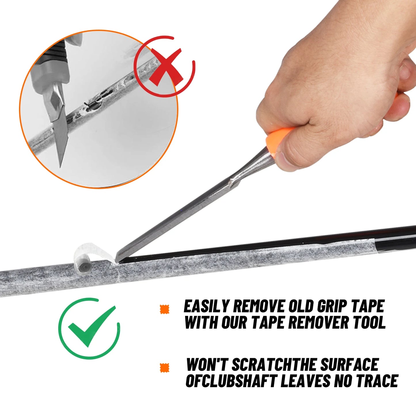 Professional Golf Grip Remover Tool - Steel Club Grip Tape Stripper Cutter | Repair Replacement Kit for Golf Accessories
