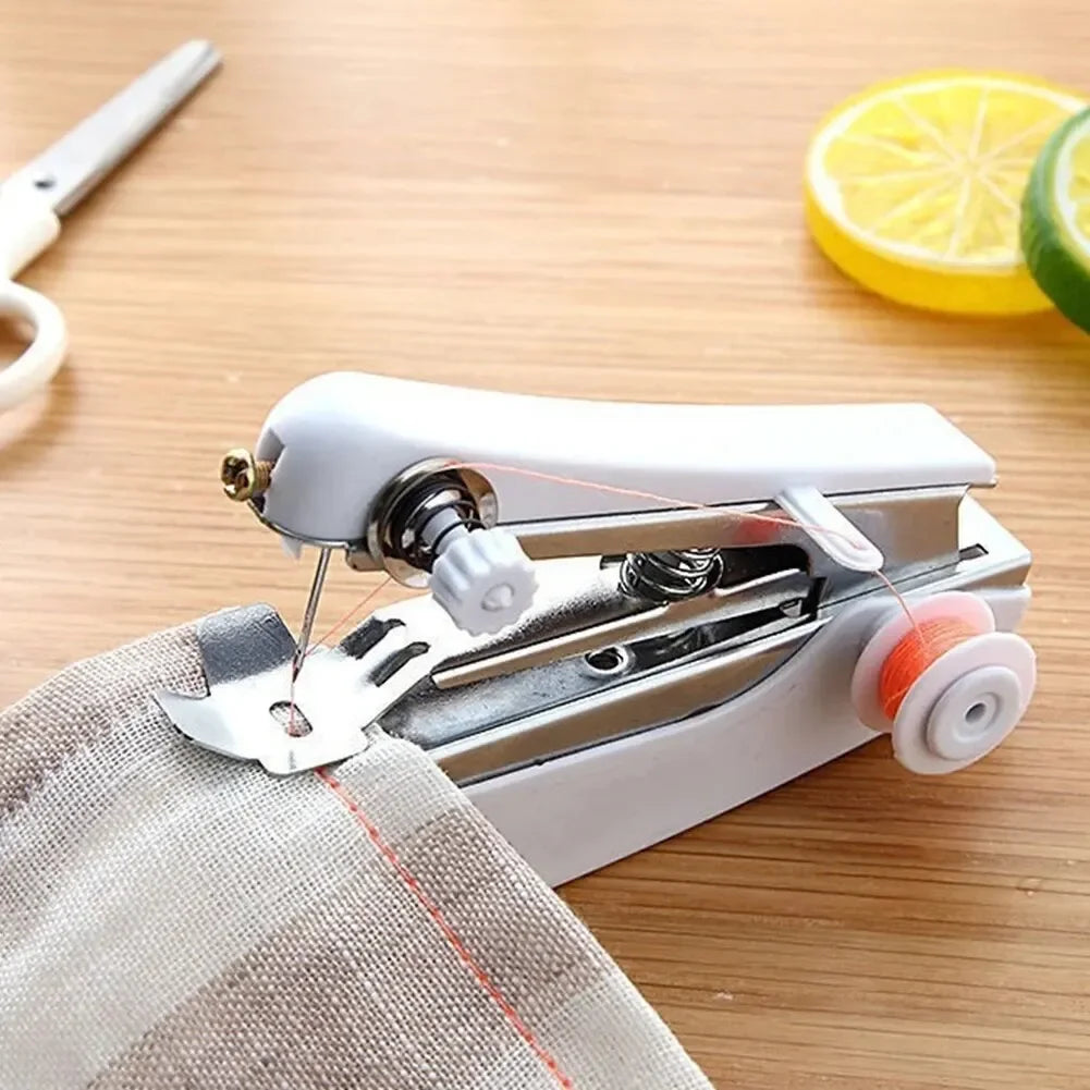 Portable Handheld Mini Sewing Machine, DIY Sewing Tools for Clothing Fabrics and Leather, Home and Outdoor Travel Sewing Tools