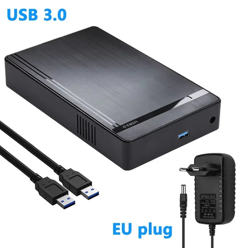 3.5'' HDD Case SATA to USB 3.0 Adapter External Hard Drive Enclosure for 2.5" 3.5" SSD Disk 450Mb/s 10TB HDD Case for PC Laptop