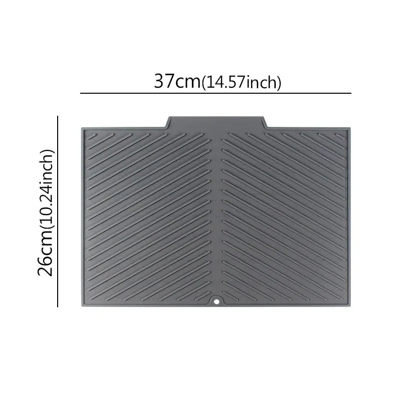 S/M/LSilicone Draining Board Mat Drying Pad Folding Heat Machine Mat with Raised Edges Countertop Mats Dish for Kitchen Pot Cup