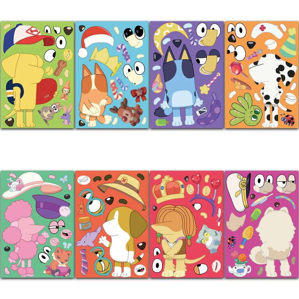 8PCS Cartoon Cute Bruy Creative Collage Classic Children's Stickers Scrapbook Phone Case Notebook Guitar Decorative Stickers