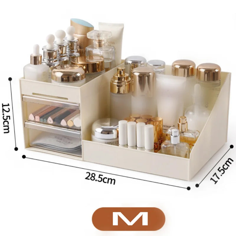 Cosmetic Display Case Desk Storage Box with Clear Drawers Large Capacity Makeup Brush Organizer For Bathroom Desktop