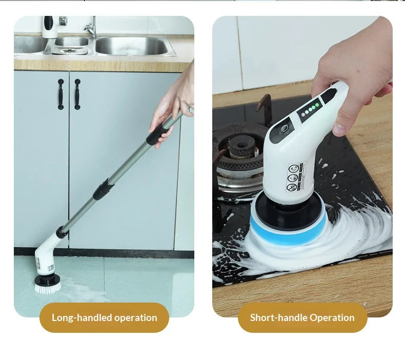HOMEFISH Cordless Spin Scrubber Electric Cleaning Brush for Bathroom Kitchen Toilet Multipurpose Household Cleaning Tool