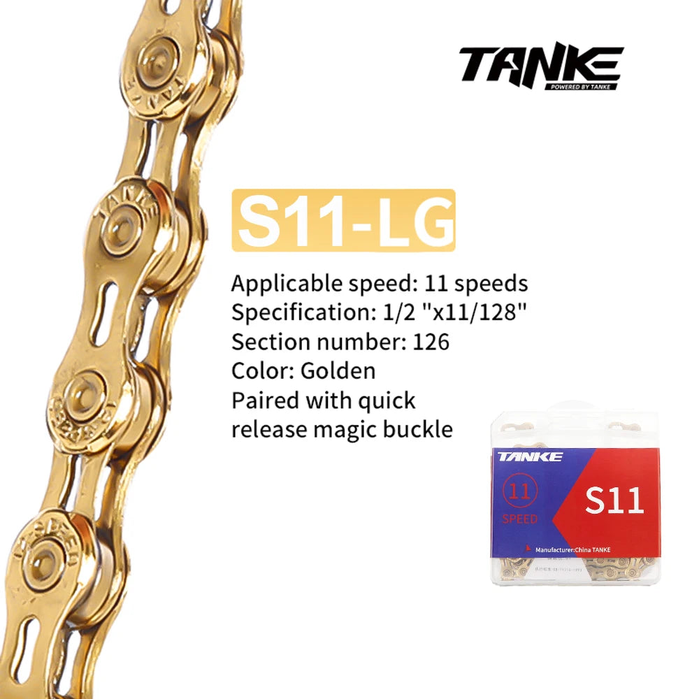TANKE Bike Chain S8 S9 S10 S11 S12 MTB Road Bicycle Chains,Variable Speed Chain 116/126L High Quality Current Cycling Accessorie