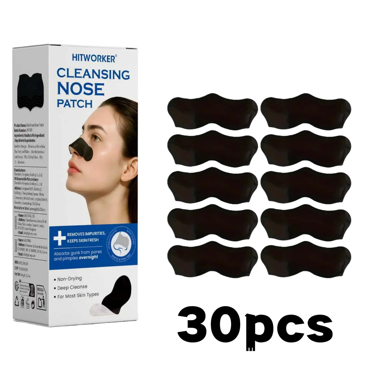 Alcohol-Free Nose Cleaning Strips – Deep Cleansing Pore Patches for Excess Oil Removal Refined Skin, Mild Fragrance-Free