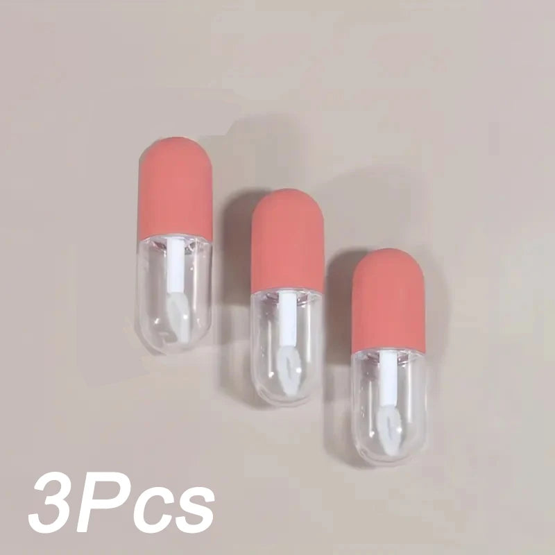 3/5Pcs 4.5ML Lip Glaze Empty Tube Mini Small Capsule Circular Bottle Frosted Rubber Transparent Plastic Lipstick Empty Tube
