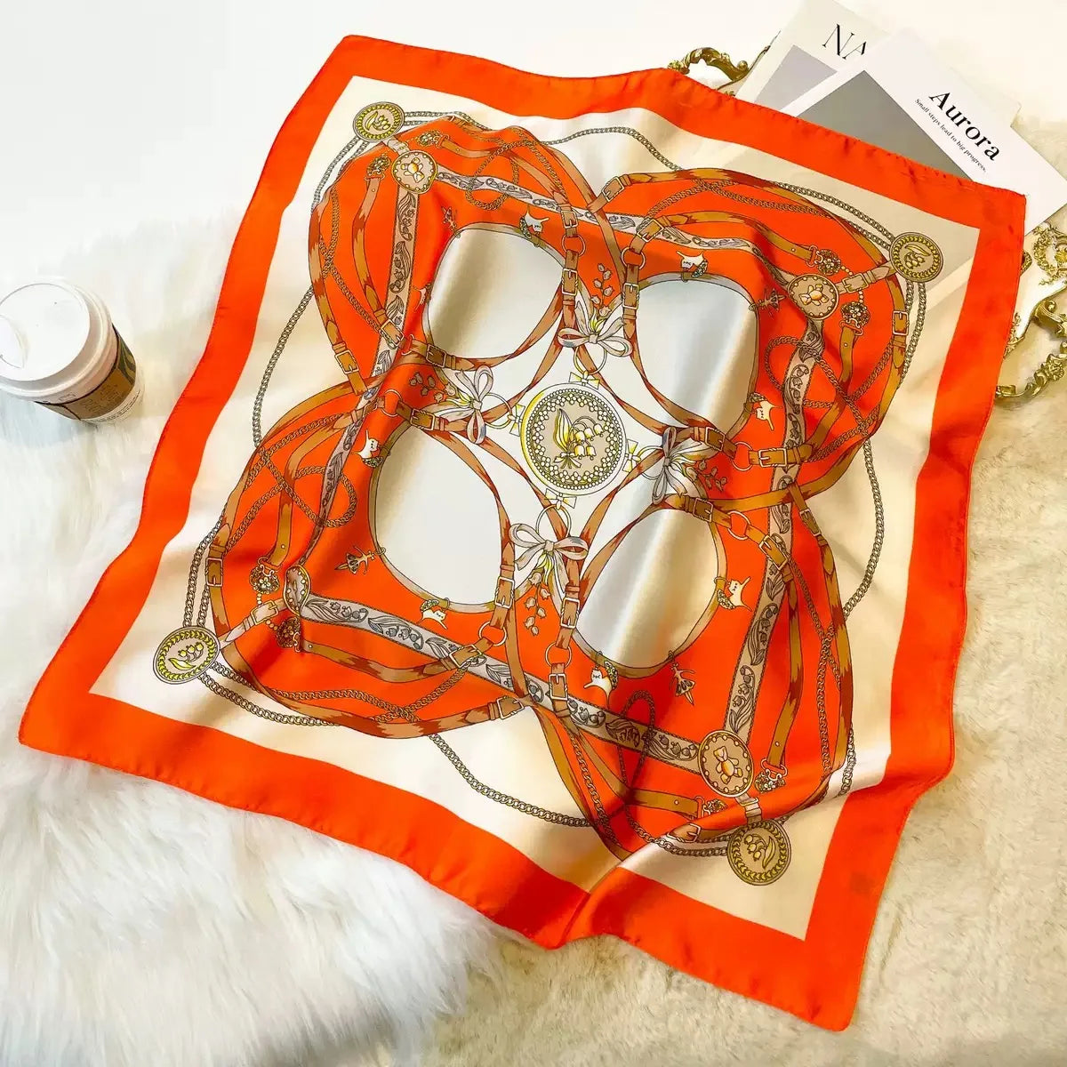 Silky 68x68cm Square Scarf – Stylish & Soft, Multipurpose Head Cover & Elegant Neck Wrap Stylish Print, Silky Soft & Versatile