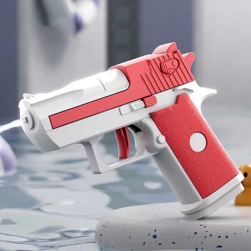 Mini Water Pistol Mechanical Continuous Firing Water Gun Summer Pool Shooting Watergun Manual Water Gun Outdoor Game Toys Gifts