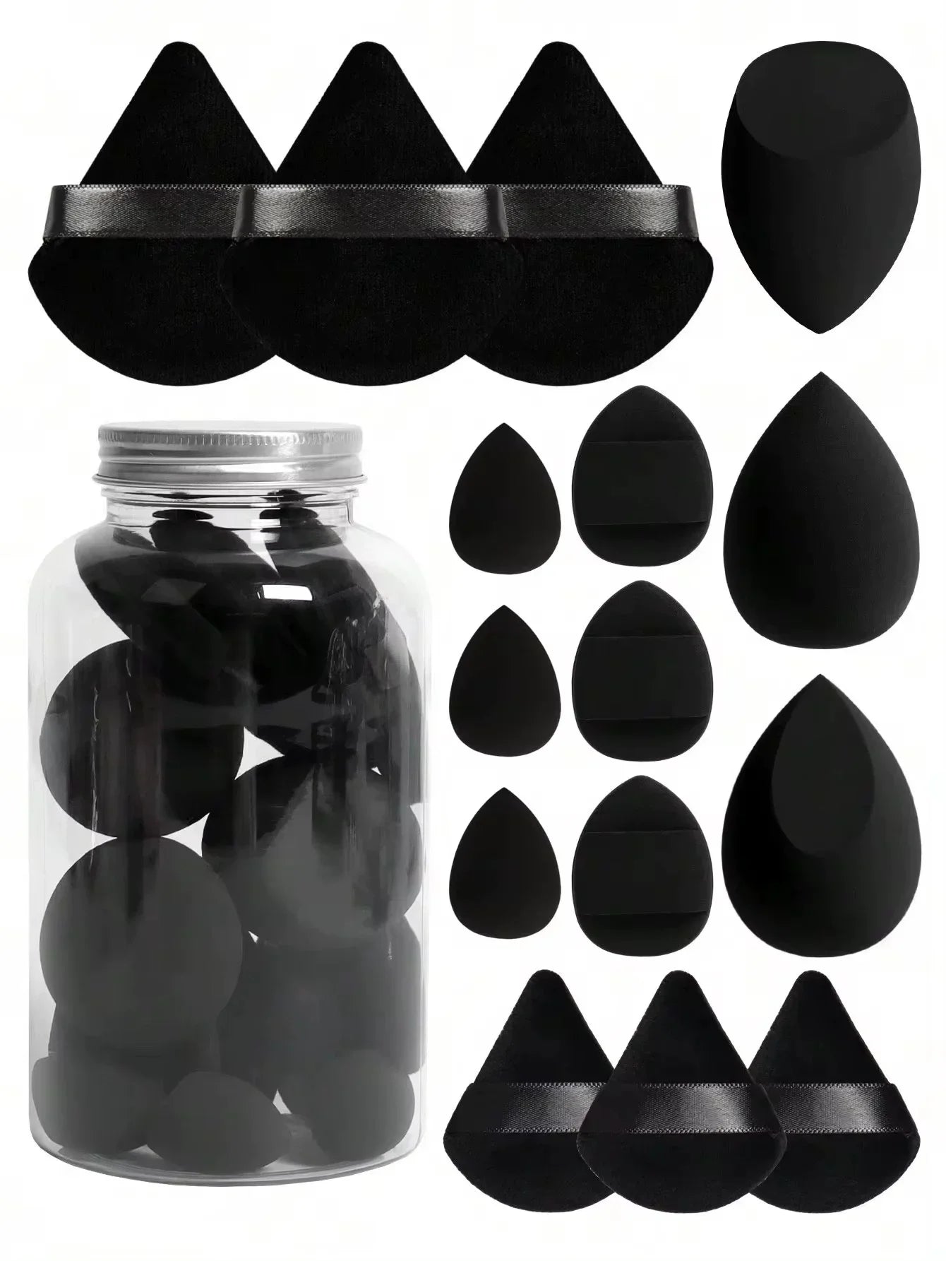 12pcs/15pcs Makeup Sponge Beauty Egg Cosmetic Blender Super Soft Foundation Sponges Powder Puffs Women Make Up Tools Accessories