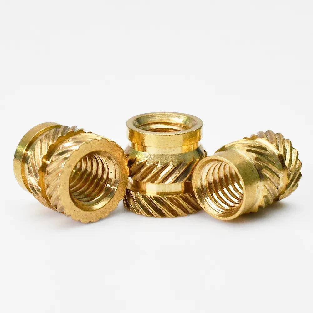 M2 M2.5 M3 M4 M5 M6 M8 Brass Hot Melt Insert Knurled Nut Thread Heat Molding Double Twill Injection Embedment Nut For 3D Printer