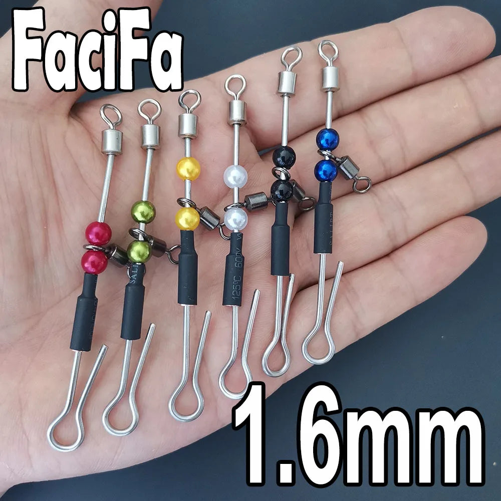 6 Pcs Bearing Swivel Fishing Connector Fast Hook Urfe Para Temporales Enganches Rapidos Para La Pesca Kolay Atma Aparati