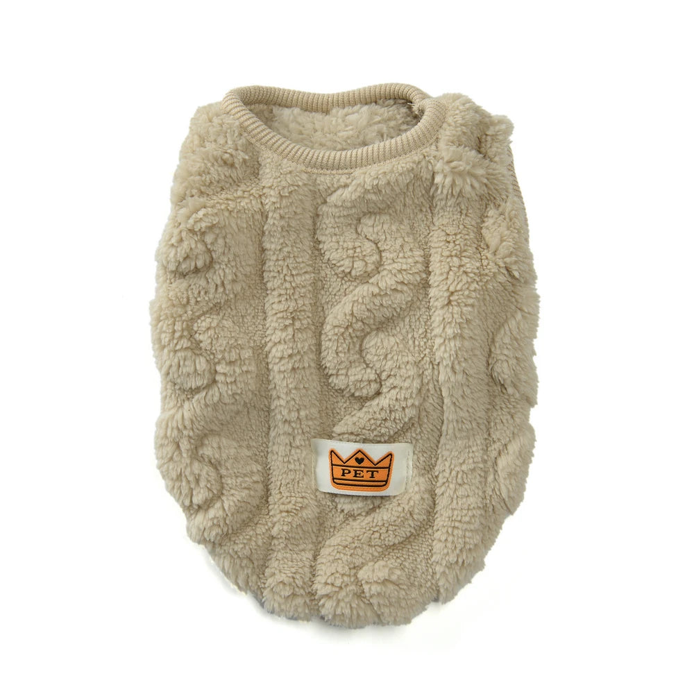 Fleece Warm Dog Cloth Sleeveless Soft Cozy Plush Vest Puppy Winter Overall for Small Medium Pet Sweatshirt for Dog and Cat
