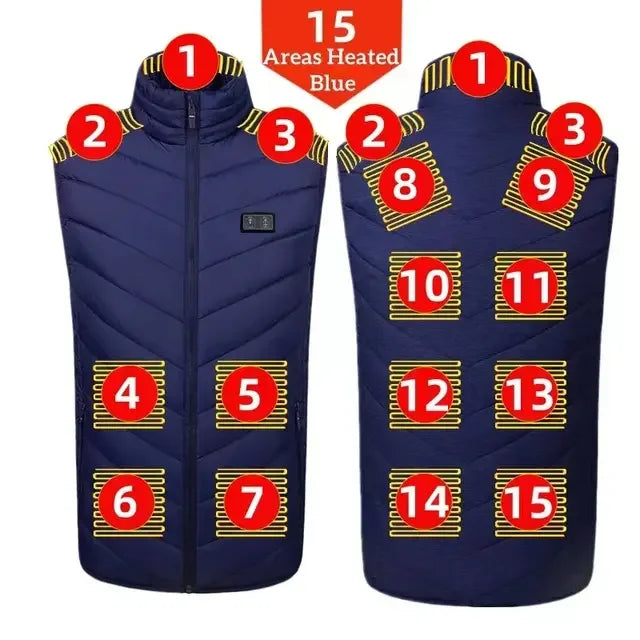 USB Heated Vest Winter Warm Hiking Heated Jacket Vest Outdoor Sports Men Ski Warming Heating Thermal Clothing