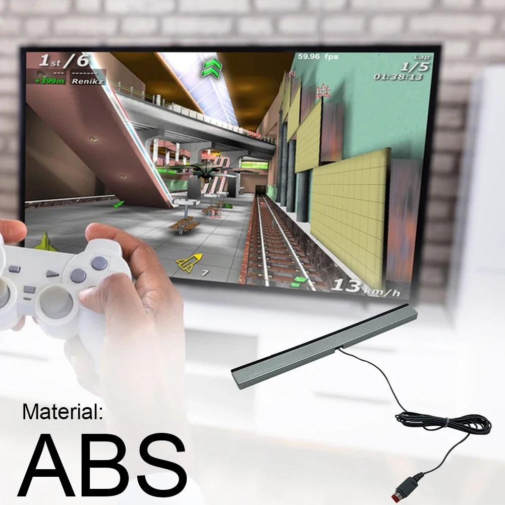 Wired Motion Sensor Receiver with Extension Cord Wired Motion Sensor Bar Wired Remote Sensor Bar for Nintendo Wii Wii U Console