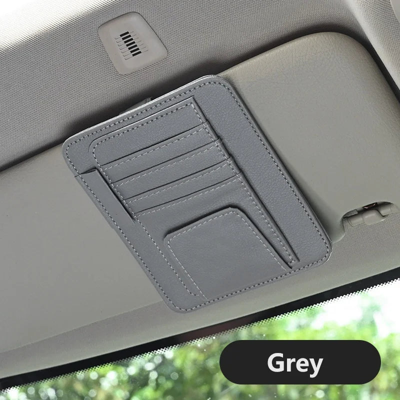 Multi functional ID storage clip car sun visor sun visor small card bag clip car glasses clip banknote storage bag