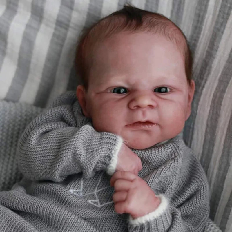 17 Inch Painted Vinyl Reborn Doll Kit Elijah Hand-painted Hair Unassembled Reborn Baby Doll Parts With Cloth Body