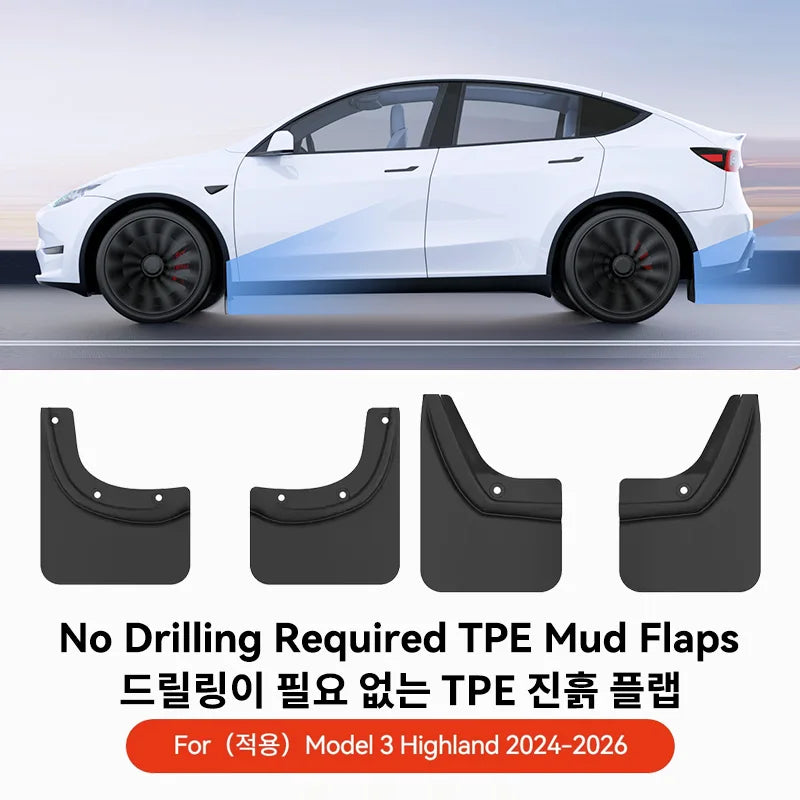 YZ For Tesla Model 3/Y/YL Highland Juniper 2021-2026 Front Rear Wheel Mud Flaps Tesla Front Rear Fender Protector Accessories