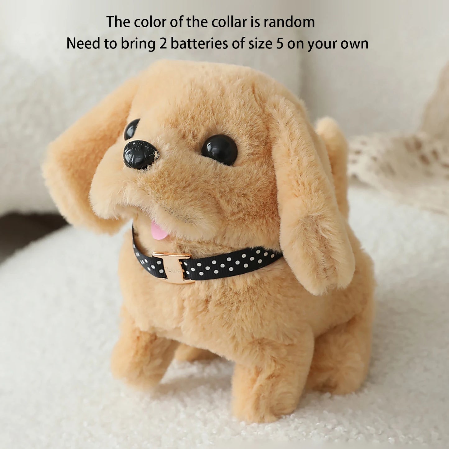 Simulated plush electronic dog, robotic dog, electronic pet that walks and barks, electric puppy toy, holiday gift