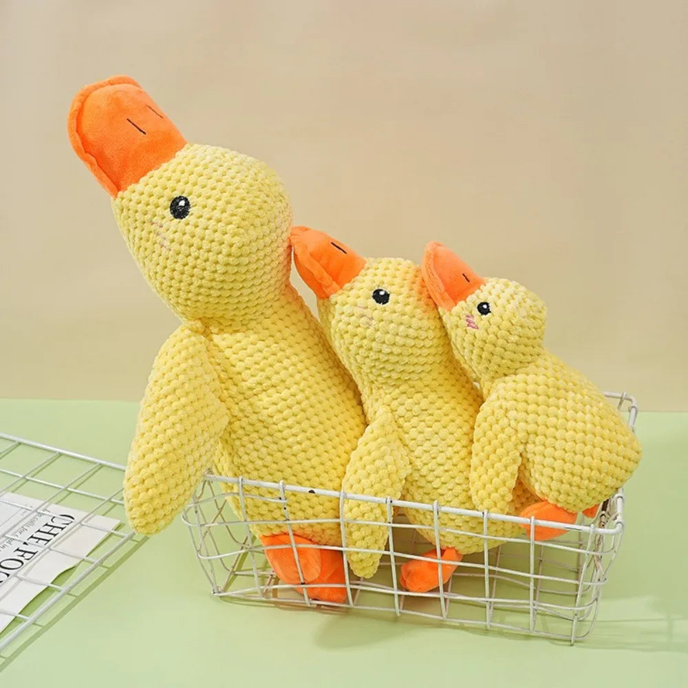 Pet Plush Toy Dog Calming Duck Stuffed Duck Toys Chew Toy Durable Squeaky for Puppy Pet Teeth Cleaning Chew Toy Pet Supplies
