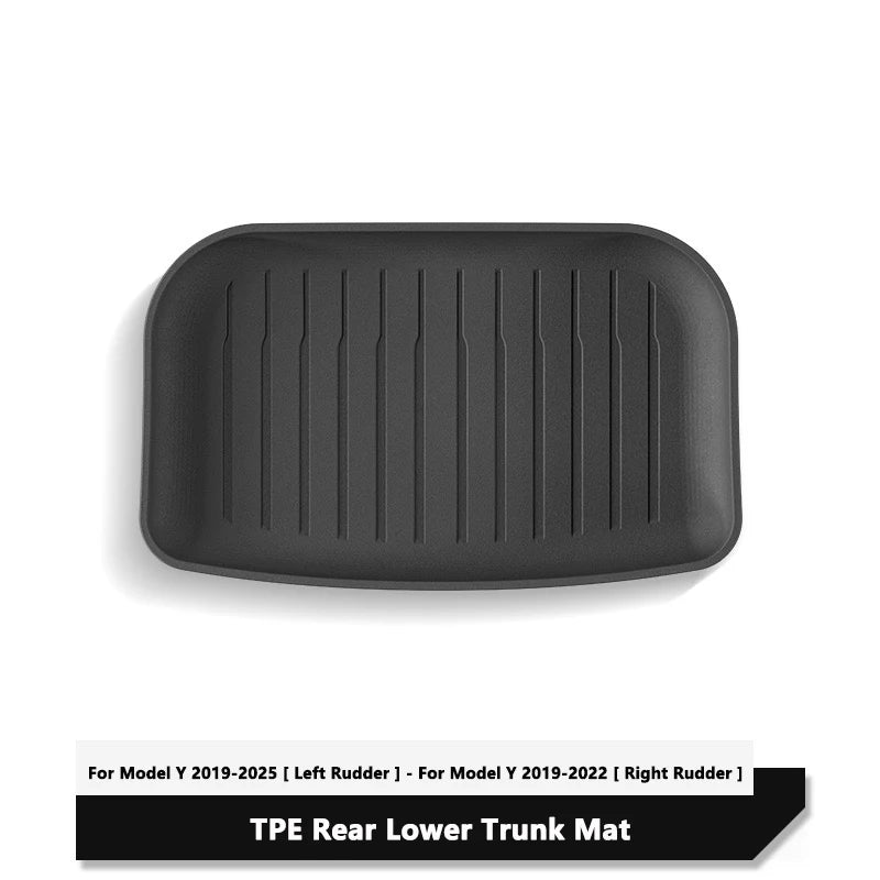 For Tesla Model Y Juniper 2025 Front Rear Trunk Mat TPE Lower Storage Box Pads Protective Cover Cargo Liner Trunk Tray Floor Mat