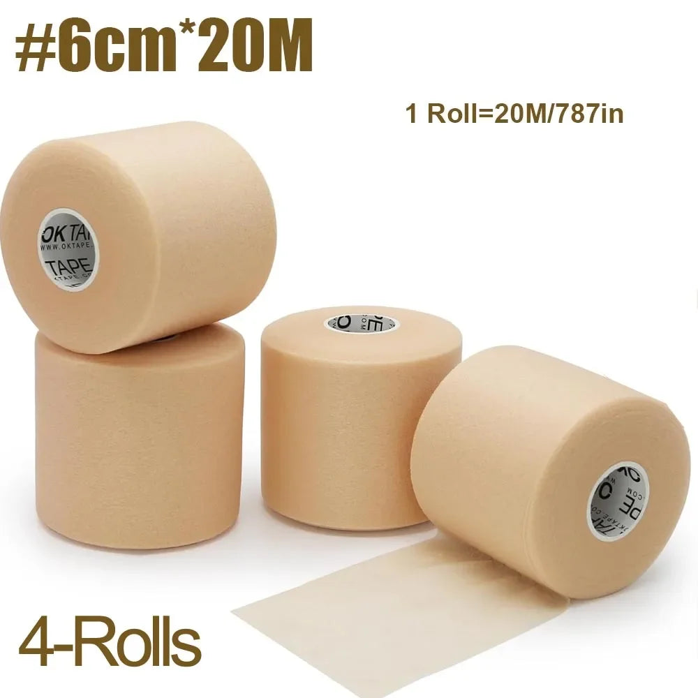 4 Rolls OK TAPE Pre Wrap Athletic Tape Foam, Underwrap Tape Sports Foam, Underwrap Bandage Athletic for Ankle Wrists Knees Sport