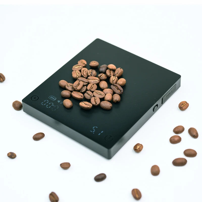 TIMEMORE Scale Black Mirror Mini Pour over Espresso Scale With Brewing Flow Rate and Heat Insulation Pad Electronic Coffee Scale